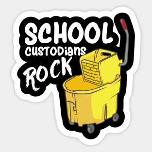 School Custodians Rock Janitor Sticker